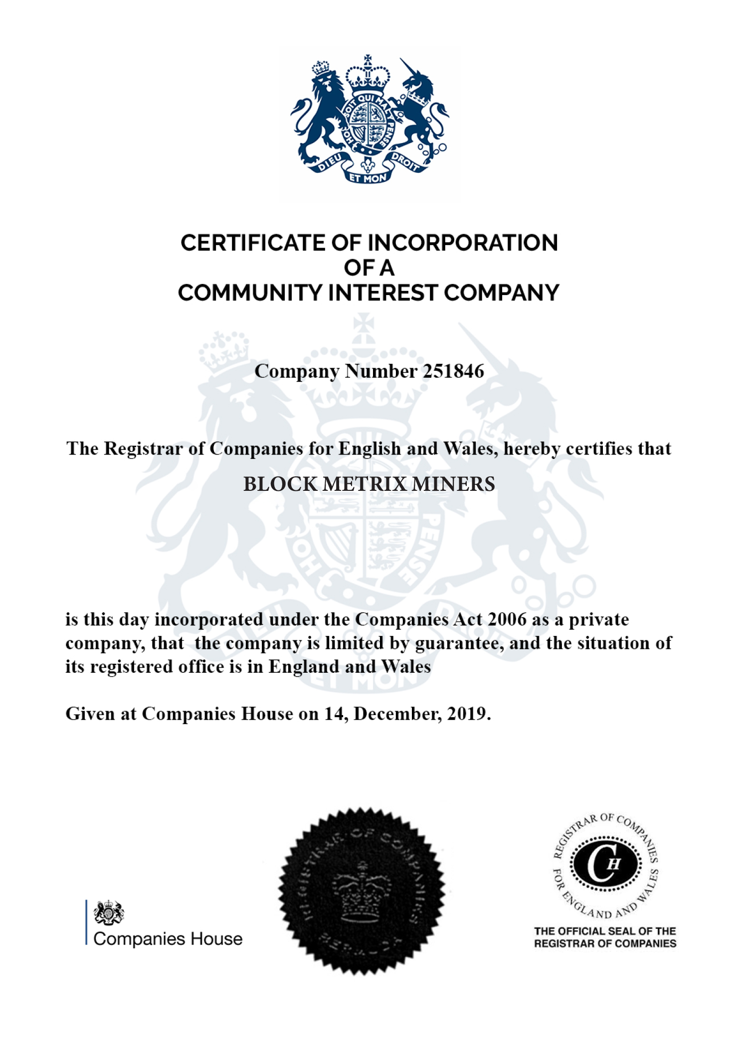 certificate